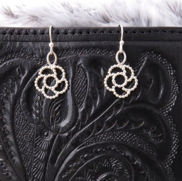 Silver Flower Earrings Handcrafted Granulated 925 Sterling Silver NWT - Picture 1 of 4